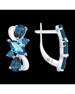 Серьги из серебра с лондон топазами Sokolov