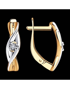 Серьги из золочёного серебра с бриллиантами Sokolov
