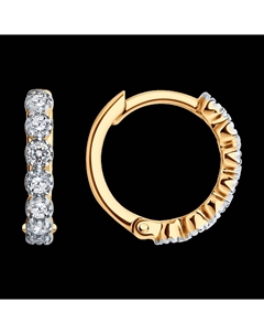 Серьги из золочёного серебра с фианитами Sokolov