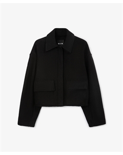 Жакет укороченный свободной формы из валеного трикотажного полотна черный Glvr