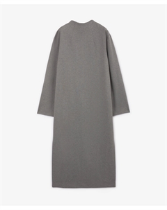 Платье длины макси прямого силуэта с металлической молнией на спинке серое Glvr