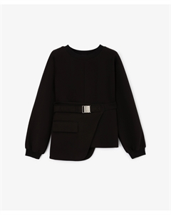 Свитшот в комплекте с асимметричной баской черный Glvr