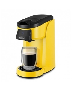 Капсульная кофемашина Kitfort КТ-7121-3 черно-желтый