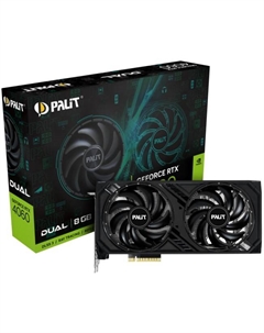 Видеокарта PCI-E GeForce RTX 4060 Dual (NE64060019P1-1070D) 8GB GDDR6 128bit 5nm 1830/17000MHz HDMI/3*DP Palit