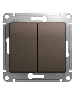 Переключатель Schneider Electric GSL000865 2-клавишный, сх.6, 10АХ шоколад Systeme electric