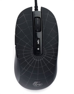 Мышь MG-560 USB, черный, паутина, 7 кн, 3200 DPI, подсв 6 цв, каб. тканевый 1,8м Gembird