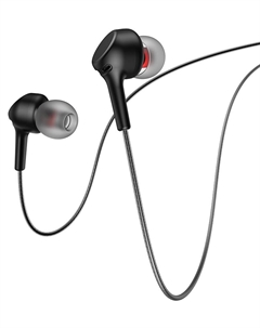 Наушники Hoco M78 El Placer 6931474735553 микрофон, регулятор громкости, кнопка ответа, кабель 1.2м, цвет: чёрный (1/31/310)