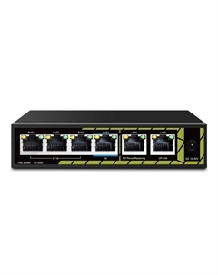 Коммутатор TSn-4FP6F2P с питанием по PoE In, 4 x 100 Мбит/с PoE порта (3 порта 802.3af/at, 1 порт 802.3af/at/bt) + 2 x 100 Мбит/с порта Uplink Tantos