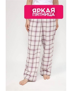 Пижамные брюки из хлопка в клетку Esprit