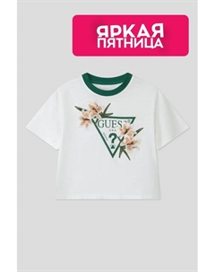 Футболка из смесового хлопка с принтом Guess