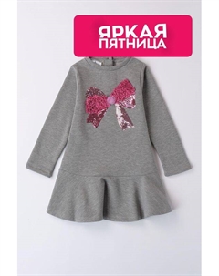 Платье с аппликацией и воланом Ido