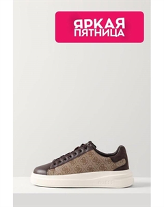 Кеды комбинированные с принтом из монограмм Elbina Guess