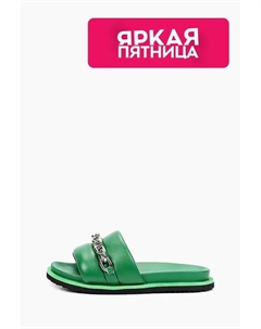 Сабо кожаные с цепочкой Abricot