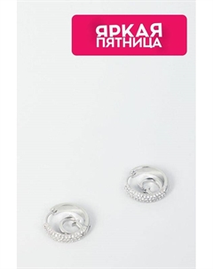 Серьги с кристаллами и логотипом бренда Guess