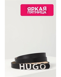 Ремень кожаный с логотипом на пряжке Hugo