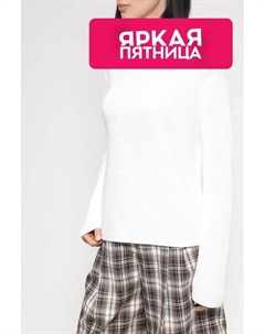 Хлопковый джемпер с О-вырезом в рубчик Marc o'polo