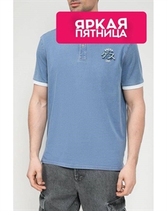 Футболка хлопковая с воротником на пуговицах Guess