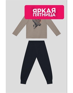 Пижама хлопковая с принтом Sanetta