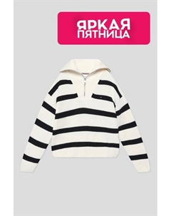 Пуловер хлопковый с воротником на молнии Tommy hilfiger