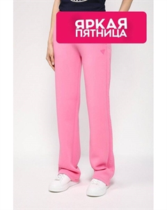 Однотонные брюки джерси с логотипом бренда Guess