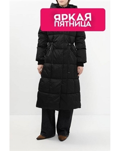 Пуховик с капюшоном и поясом на кулиске Comma,