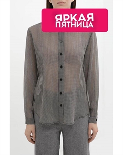 Рубашка шелковая с мелким принтом Laroom