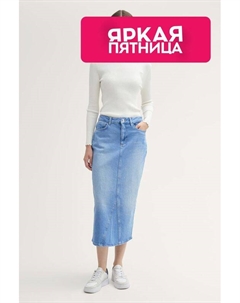 Юбка джинсовая с эффектом потертости Tom tailor