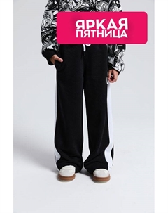 Брюки палаццо на кулиске с контрастными деталями Mimimoda