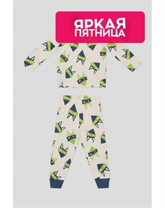 Пижама хлопковая с принтом Sanetta