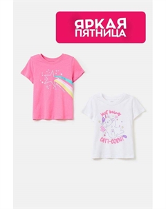 Набор из 2 хлопковых футболок с принтом Ovs