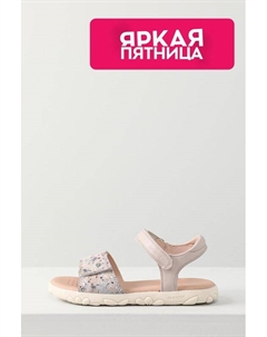 Сандалии кожаные с принтом на липучке Geox