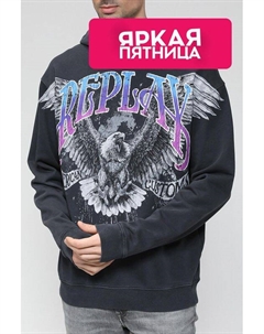 Хлопковое худи с принтом Replay