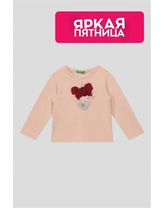 Хлопковый лонгслив с декором Benetton