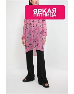 Удлиненная блуза с цветочным принтом Hugo