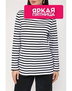 Хлопковый лонгслив в полоску Comma,