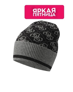 Вязаная шапка с монограммой бренда Guess