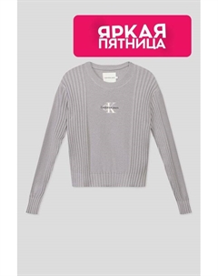 Хлопковый джемпер с логотипом бренда Calvin klein jeans
