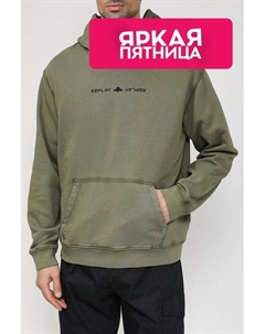 Хлопковое худи с логотипом бренда Replay