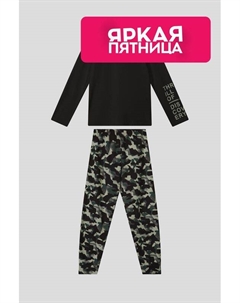 Хлопковая пижама с принтом Sanetta