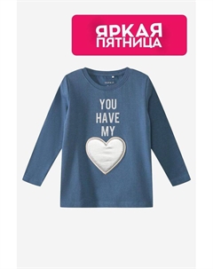 Хлопковый лонгслив с принтом и декором Name it