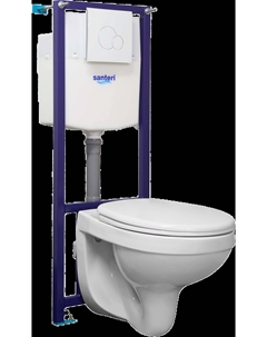 Комплект Альфа Комфорт кнопка белая, с сидением с микролифтом Santeri