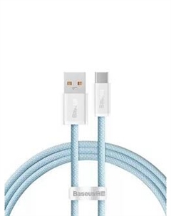Кабель USB(Am)-USB Type-C(M), экранированный, быстрая зарядка, 5А, Power Delivery 100 Вт, 2 м, голубой, Baseus Dynamic (CALD000703)