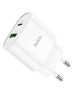 Сетевое зарядное устройство Hoco C95A Lineal 20Вт, USB, USB type-C, Quick Charge, PD, 3A, белый (6931474757319)