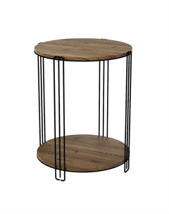 Журнальный столик круглый черный муар/светлый орех SHT-CT33 Sheffilton