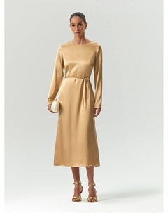 Платье макси из вискозы с поясом Emka