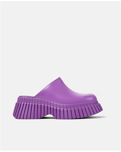 Женские гладкие кожаные сабо с зубчатой подошвой, пурпурный Camper