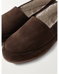 Замшевые мокасины с подкладкой из овчины, коричневый Mulo