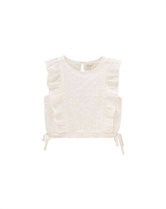 Блузка для девочки из 100% хлопка с рюшами по бокам, белый Dadati