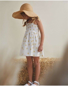 Платье без бретелек для девочки с сотами, желтый Dadati