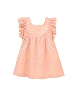 Платье для девочки с рюшами и вышивкой, лососевый Dadati